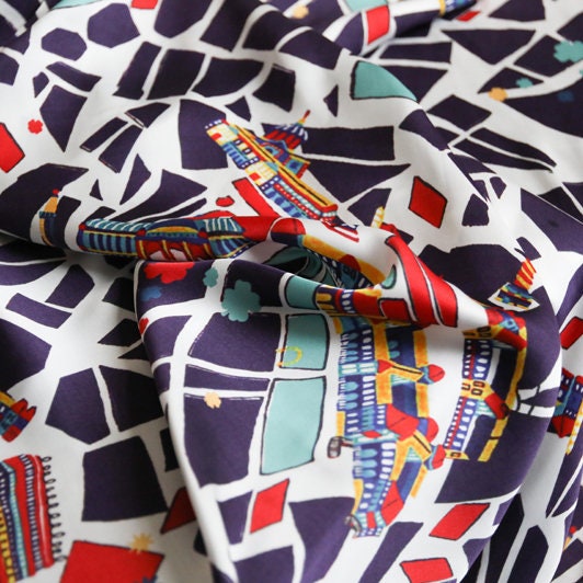 Paris cupro satin print fabric