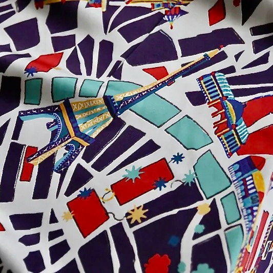 Paris cupro satin print fabric