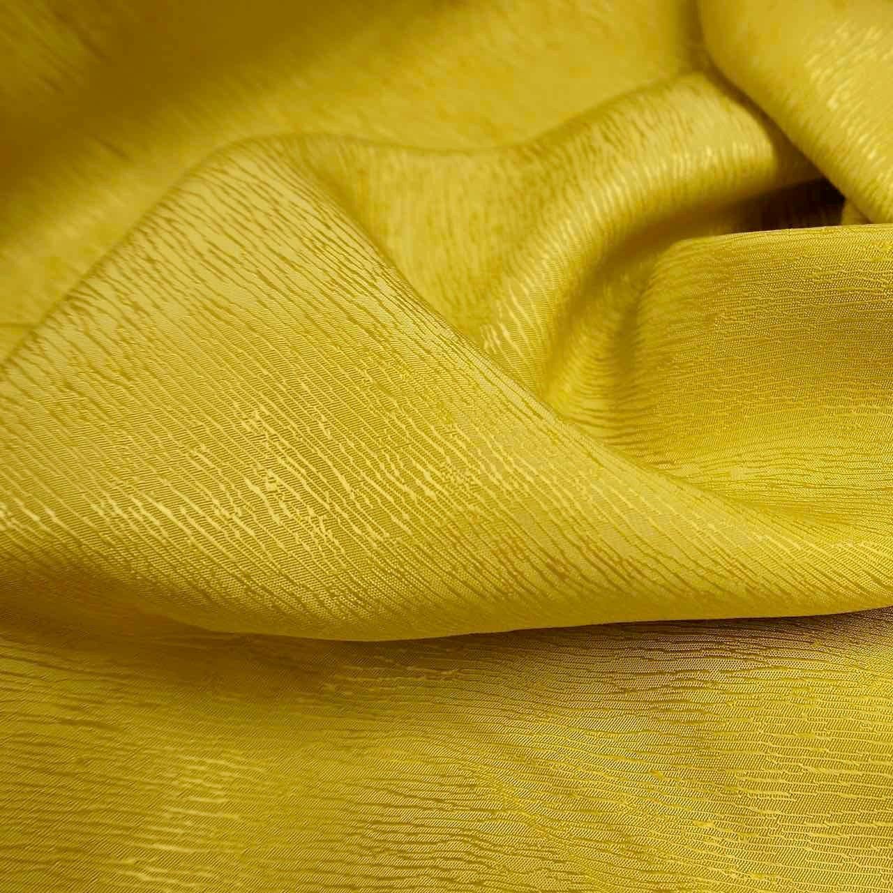 Cupro Tencel Bark Jacquard  - Chartreuse Yellow