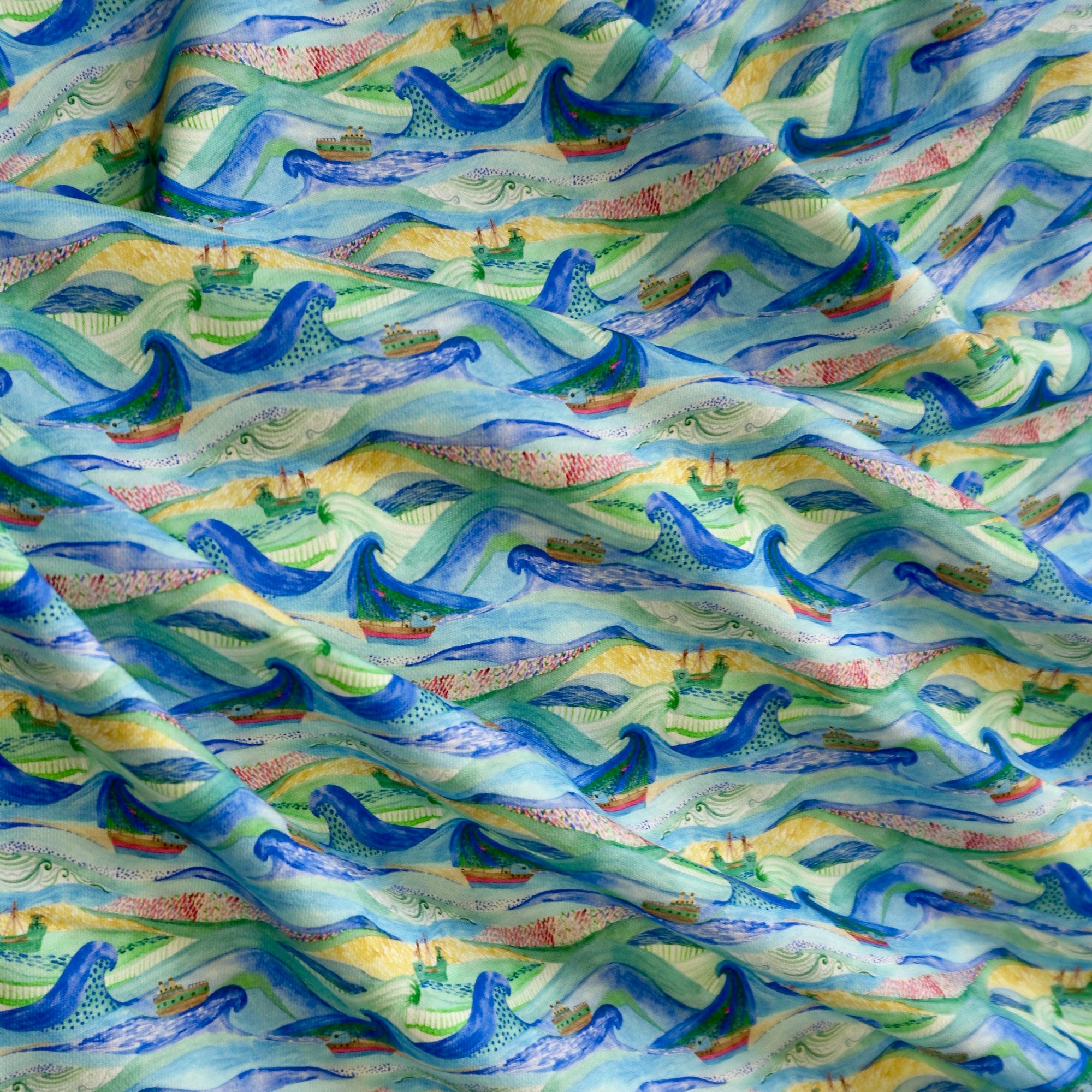 Sail the Seas -  French Terry Sweat shirting Fabric