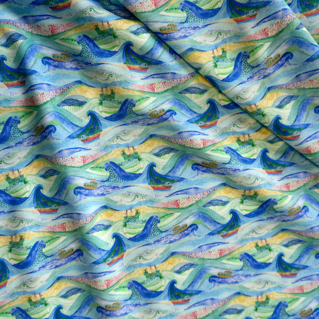 Sail the Seas -  French Terry Sweat shirting Fabric