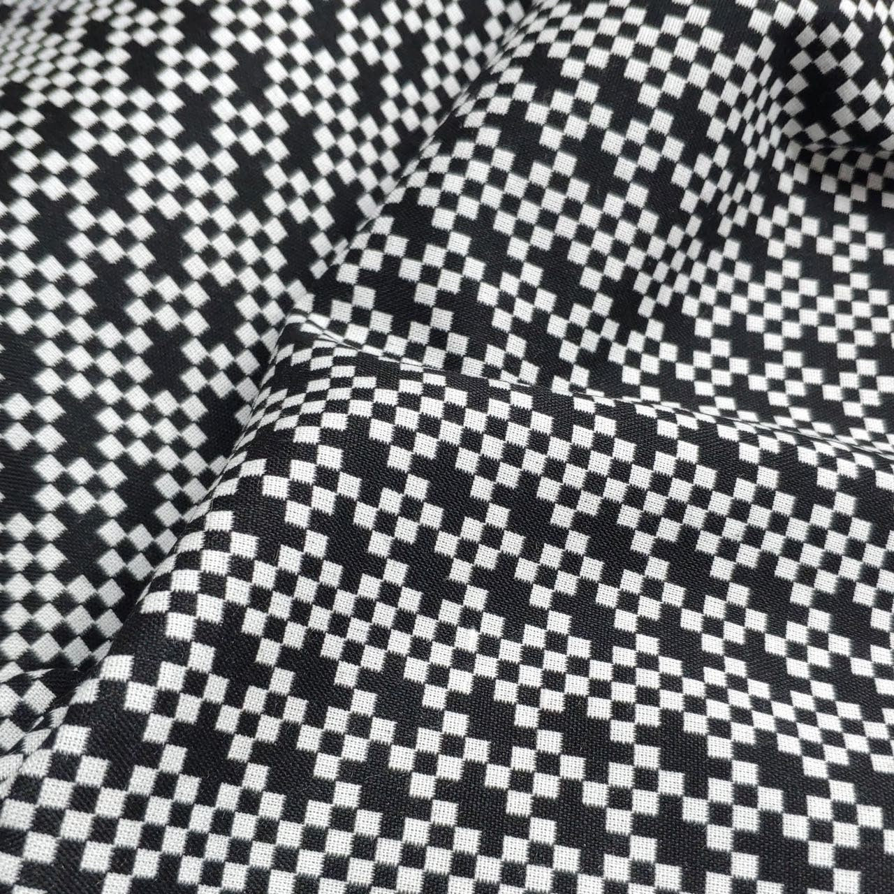 Square dots - yarn dyed stretch fabric