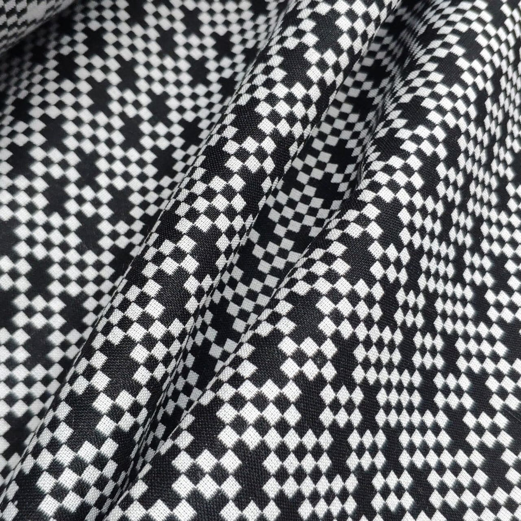 Square dots - yarn dyed stretch fabric