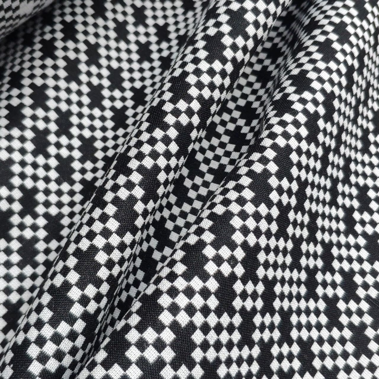 Square dots - yarn dyed stretch fabric