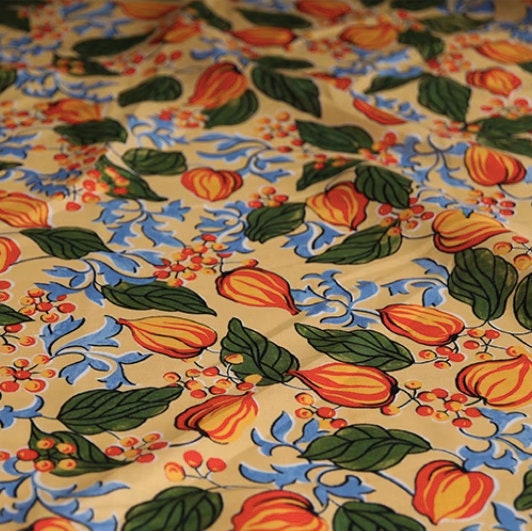 PERSIMMONS CAPRI LINEN print fabric