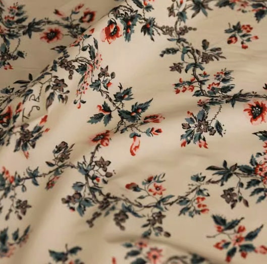 Tory Burch vintage wall paper print cotton poplin