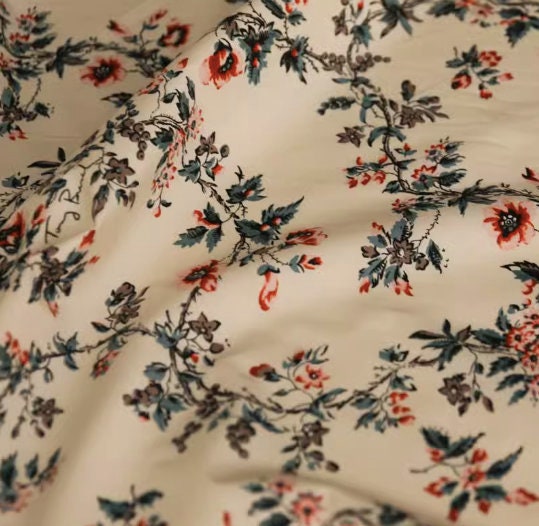 Tory Burch vintage wall paper print cotton poplin