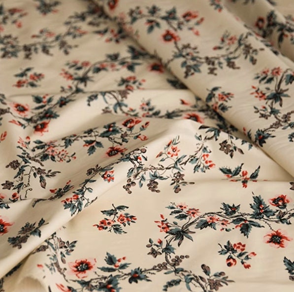 Tory Burch vintage wall paper print cotton poplin