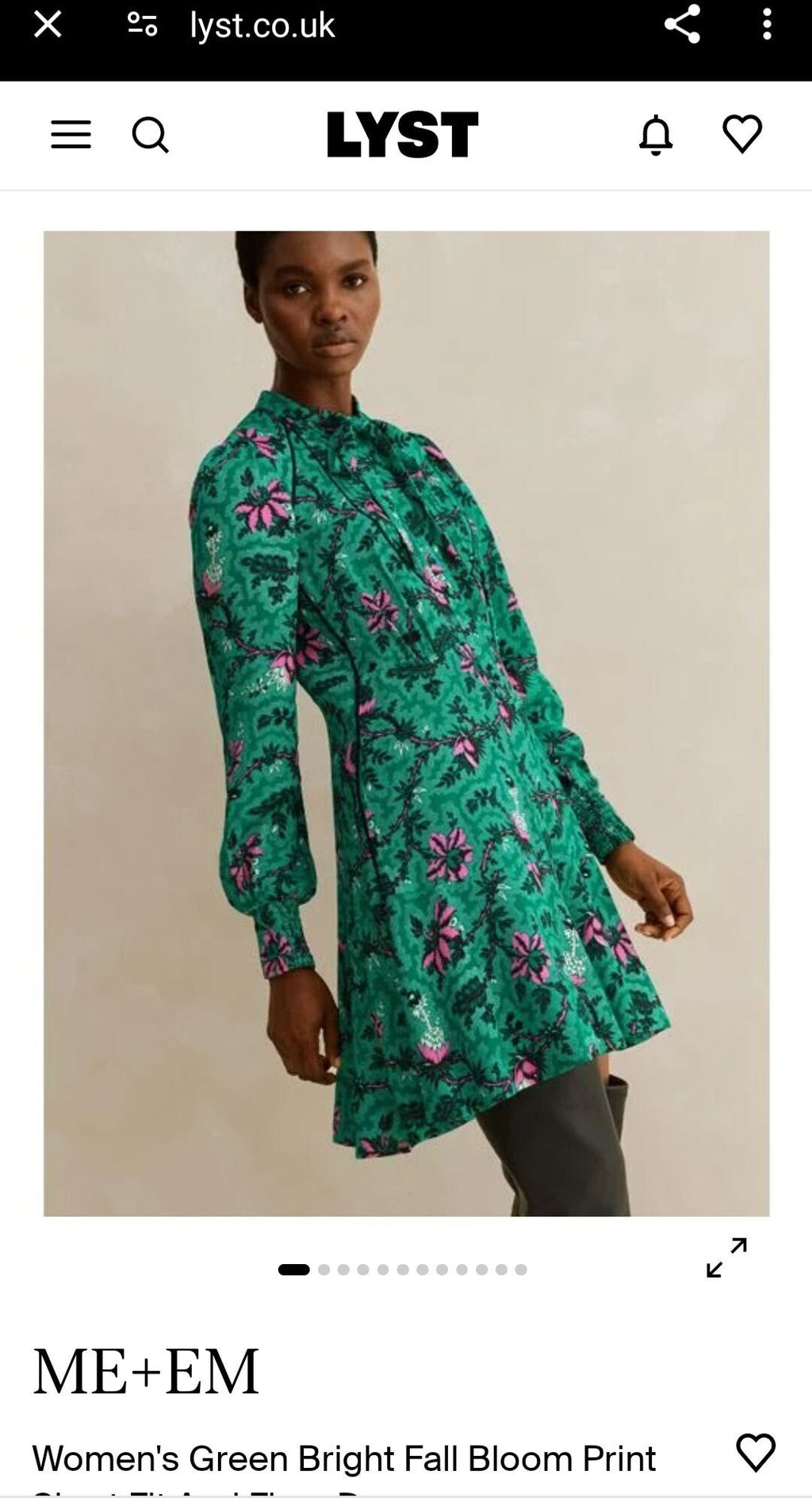 Pink Flower On Emerald Silky Crepe