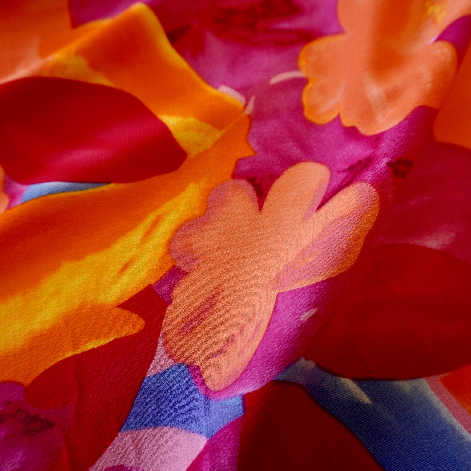 Tropical sunset dual crepe viscose fabric