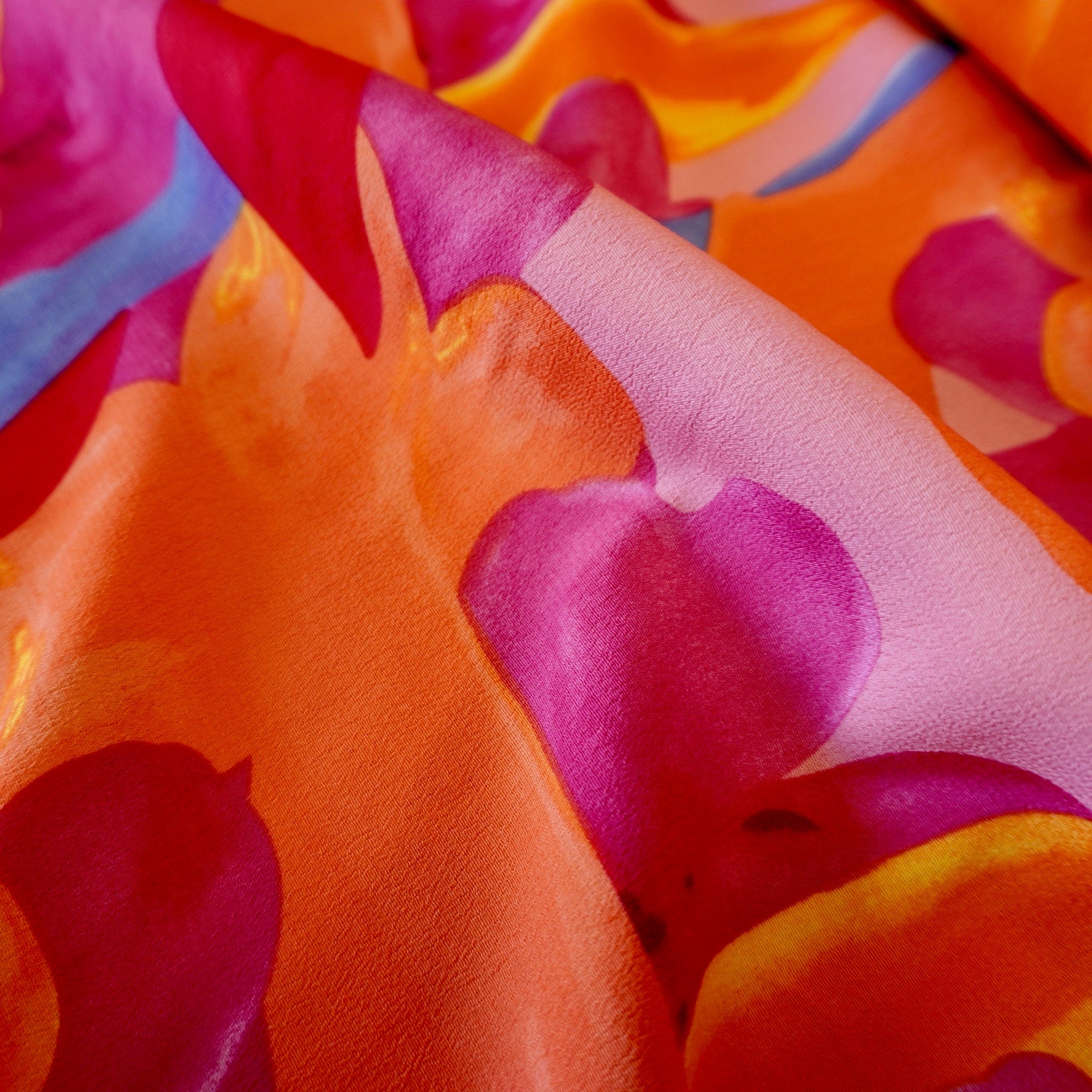 Tropical sunset dual crepe viscose fabric