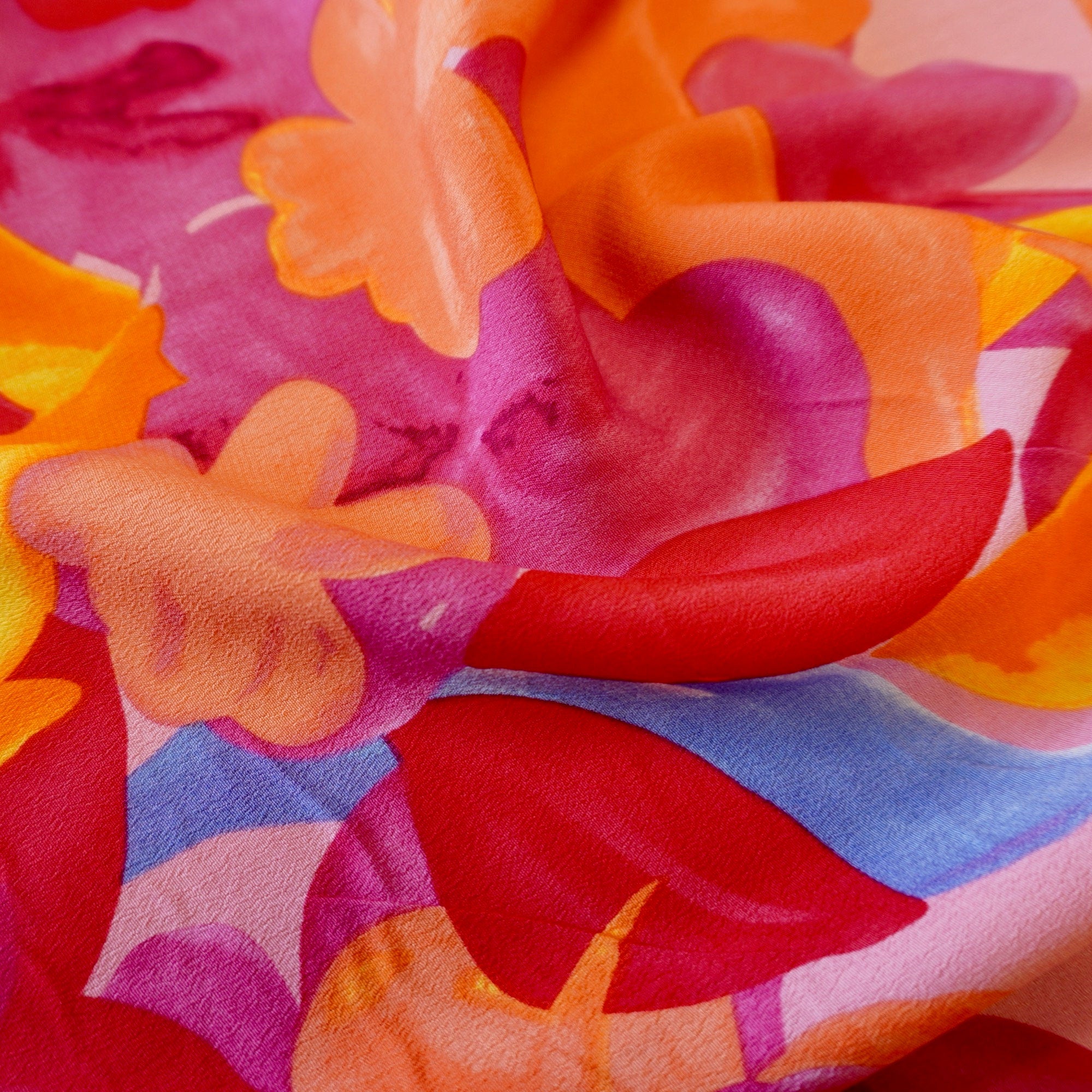 Tropical sunset dual crepe viscose fabric