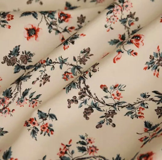Tory Burch vintage wall paper print cotton poplin