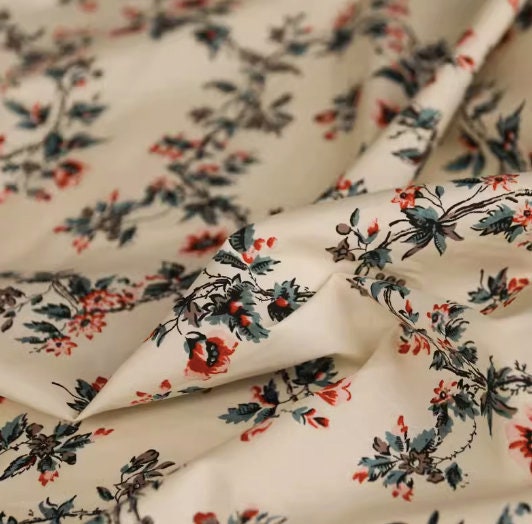 Tory Burch vintage wall paper print cotton poplin