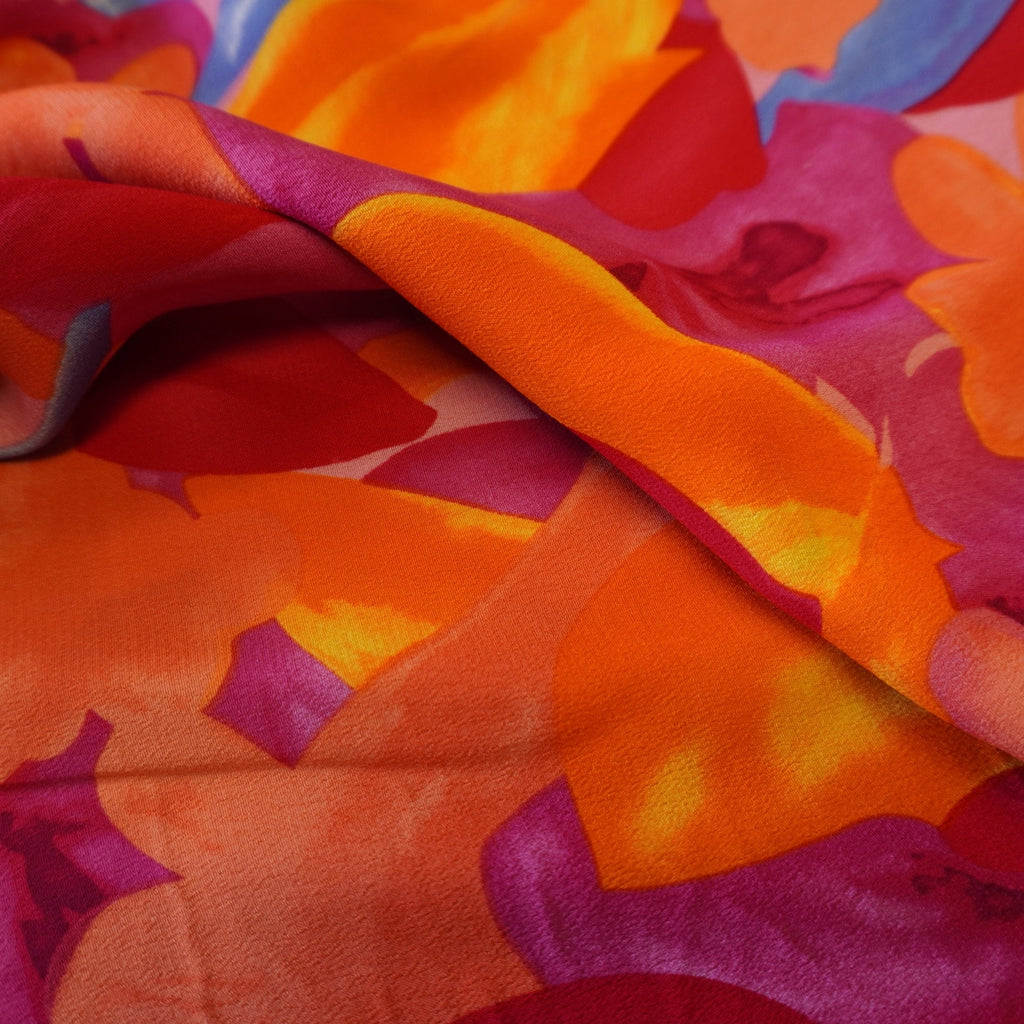 Tropical sunset dual crepe viscose fabric