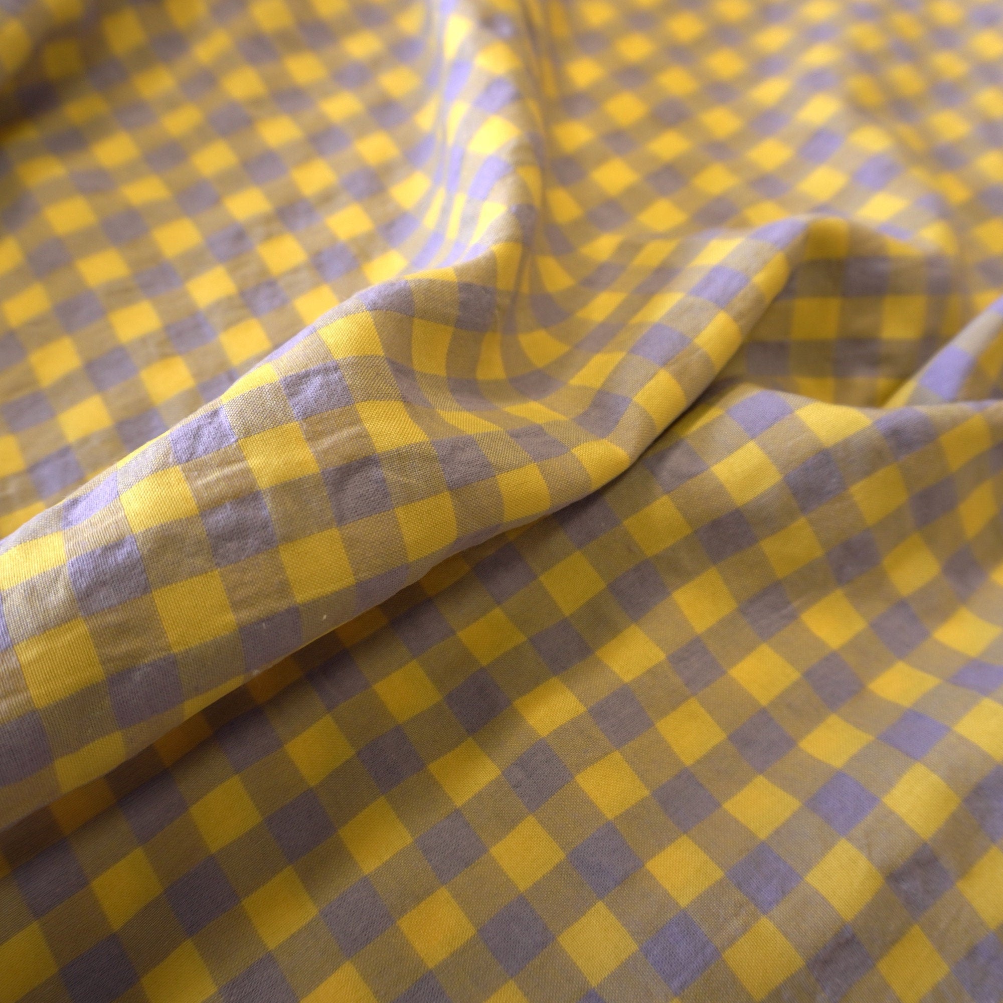 Yarn dyed cotton gingham - lilac yellow