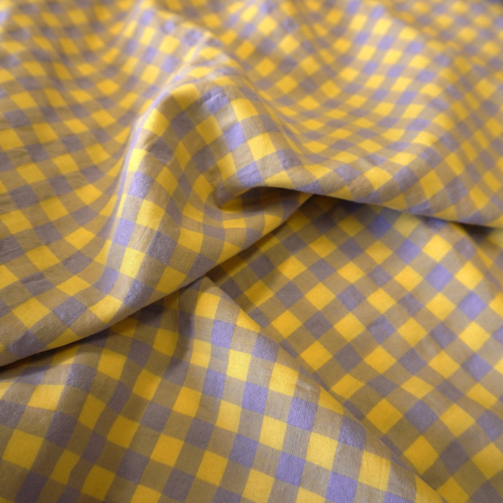 Yarn dyed cotton gingham - lilac yellow