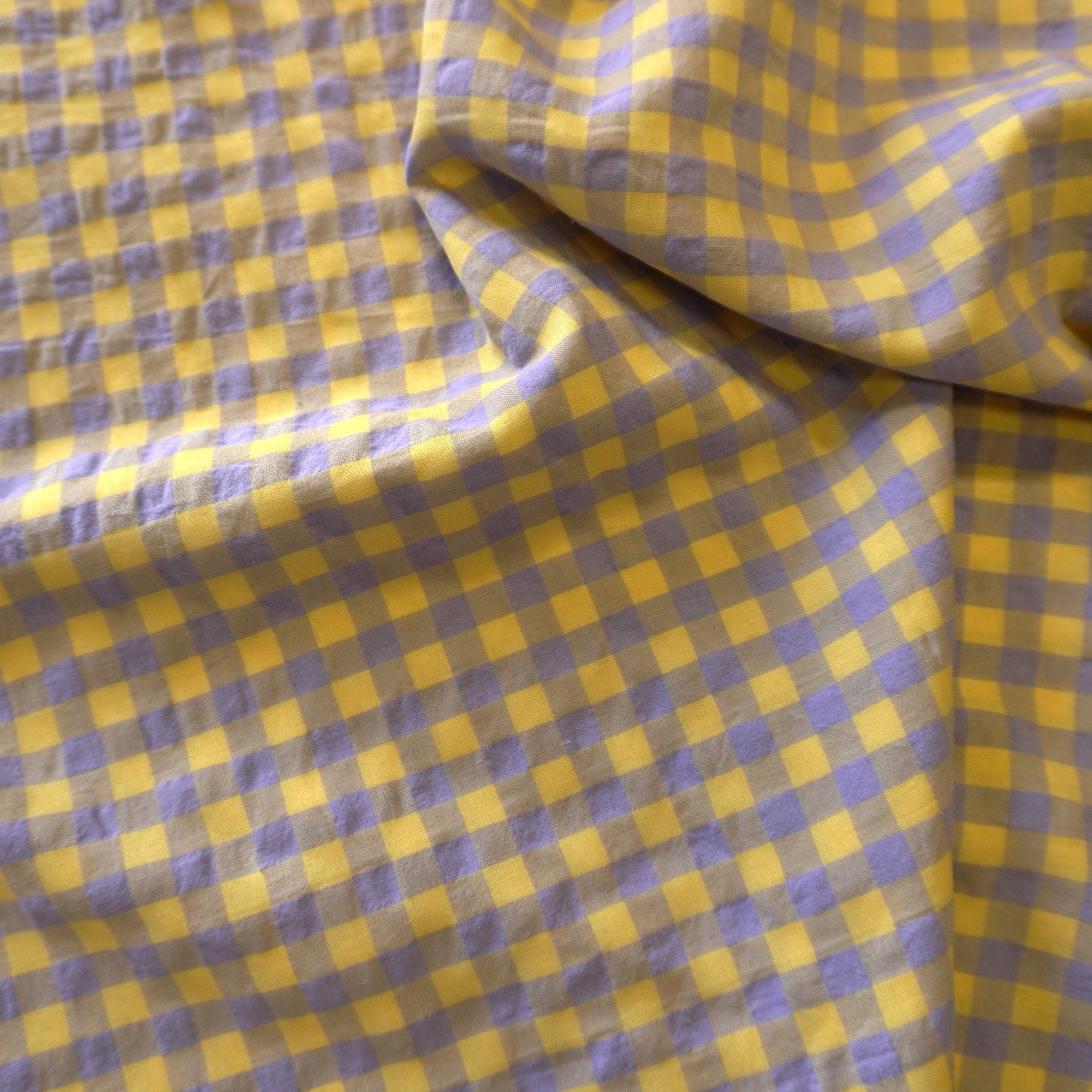 Yarn dyed cotton gingham - lilac yellow