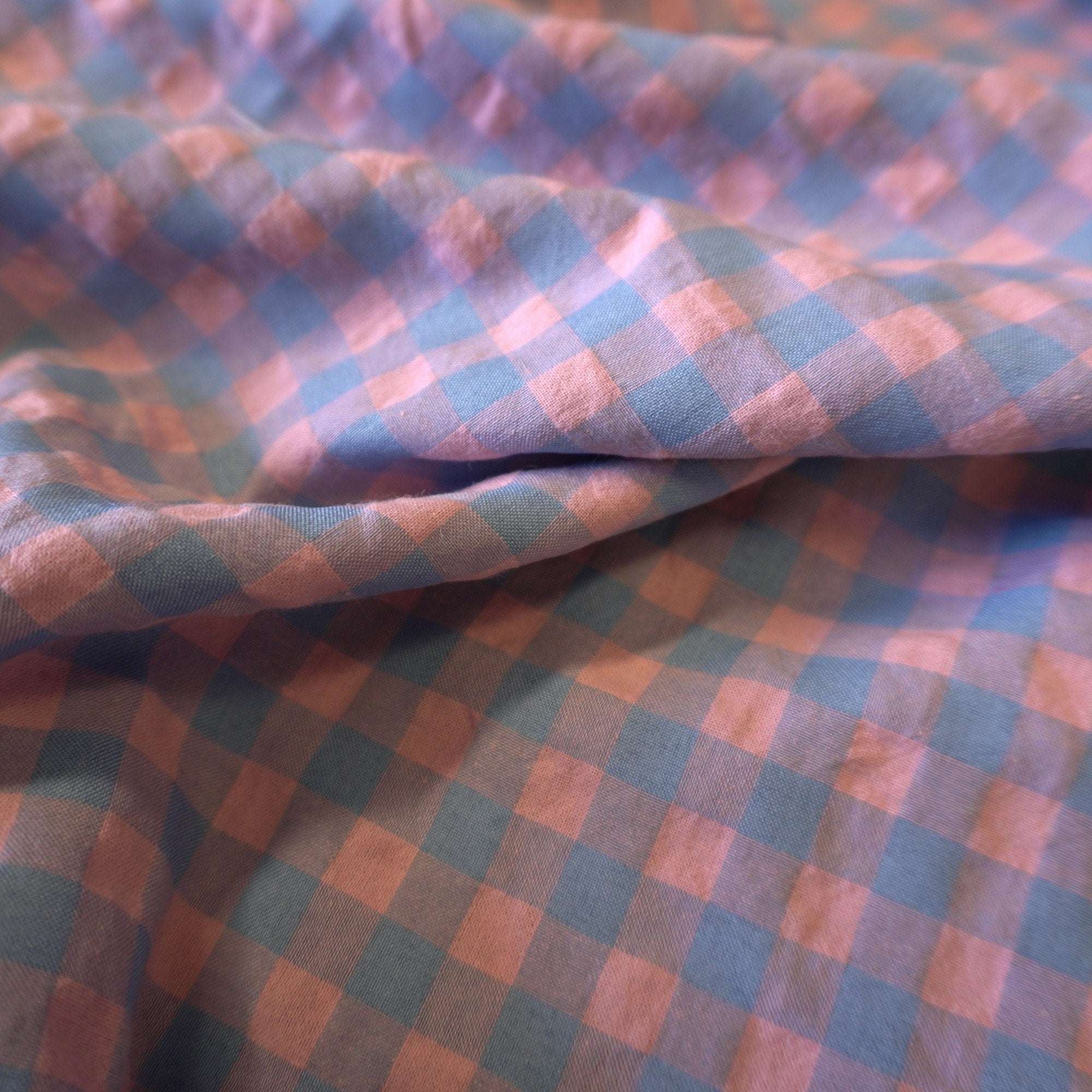 Yarn dyed cotton gingham - blue pink