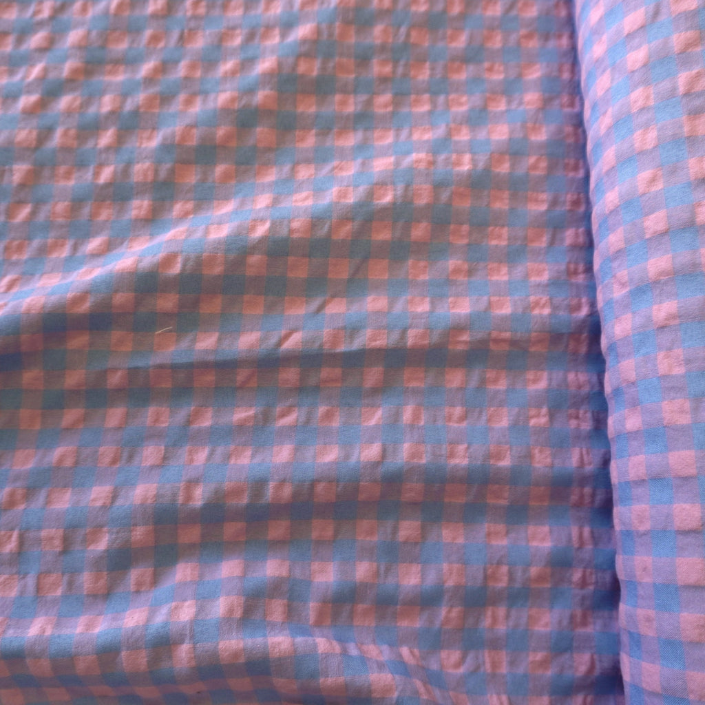 Yarn dyed cotton gingham - blue pink