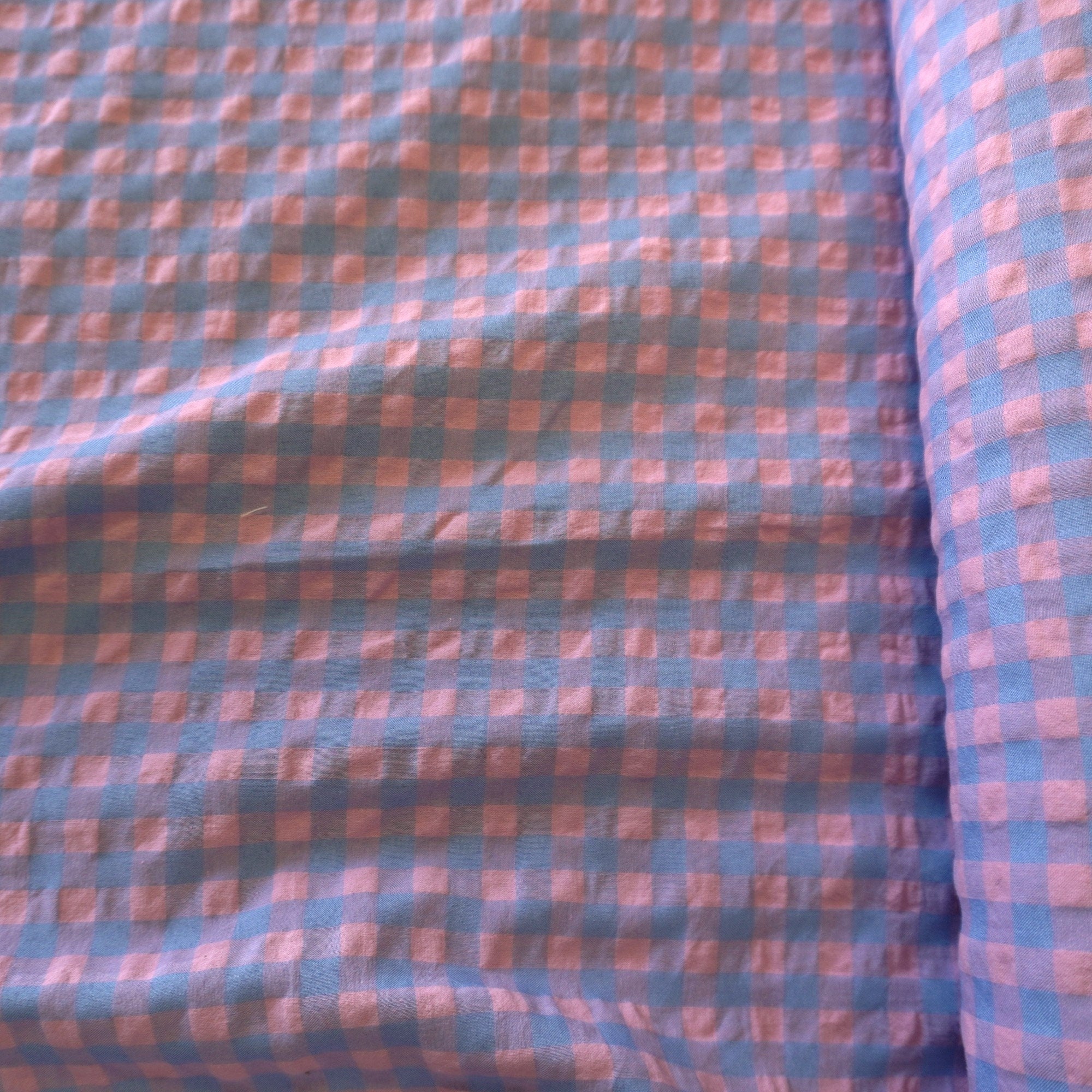 Yarn dyed cotton gingham - blue pink