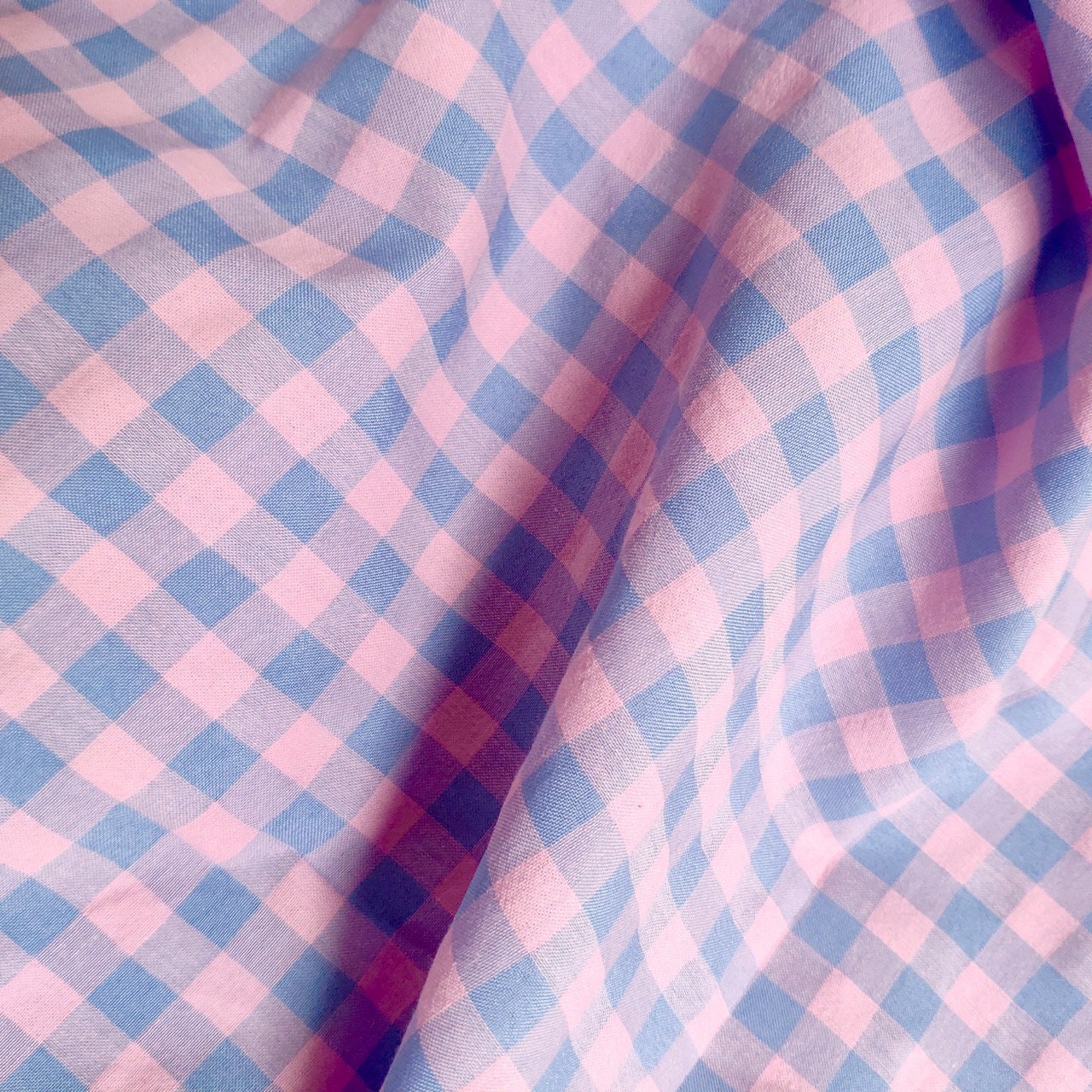 Yarn dyed cotton gingham - blue pink