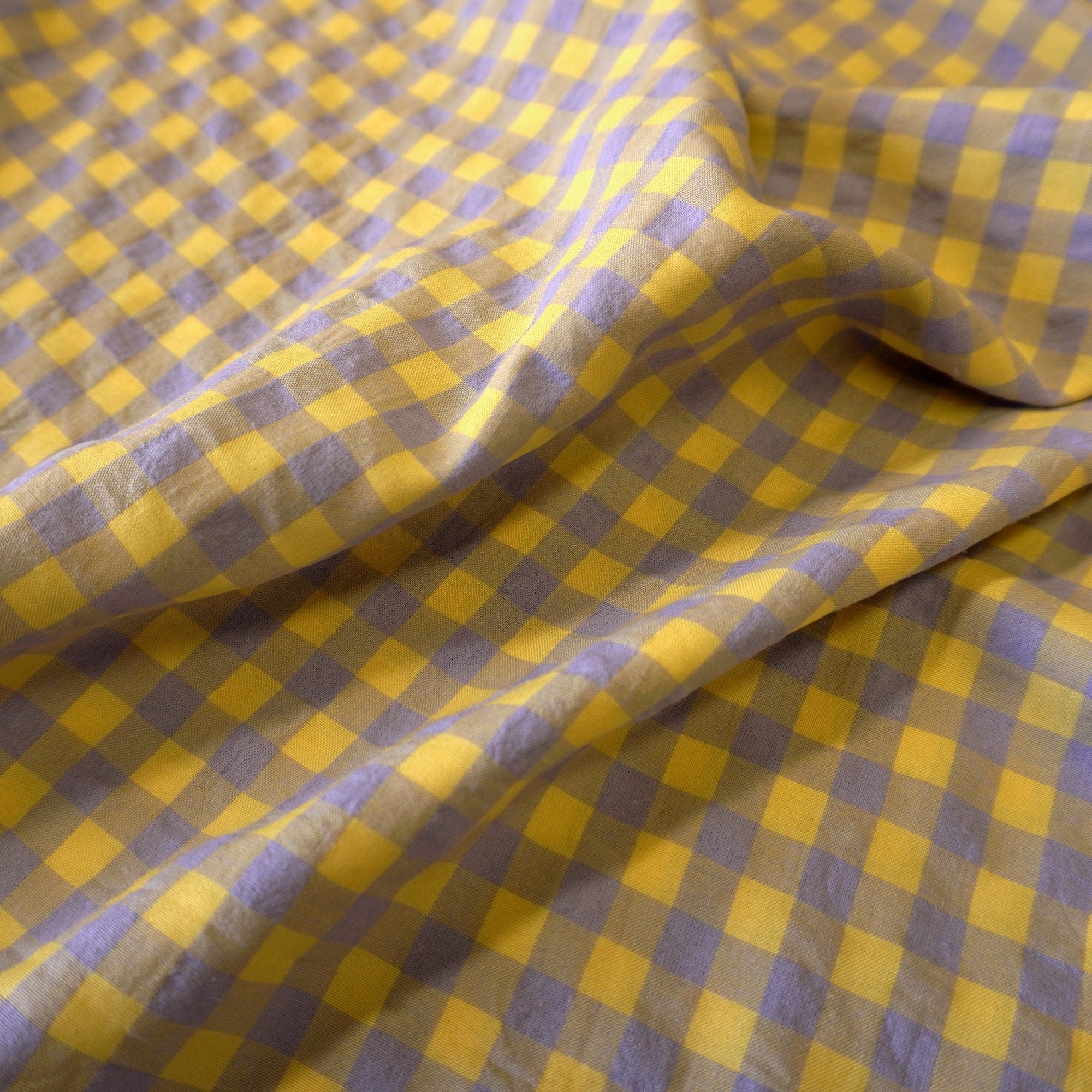 Yarn dyed cotton gingham - lilac yellow