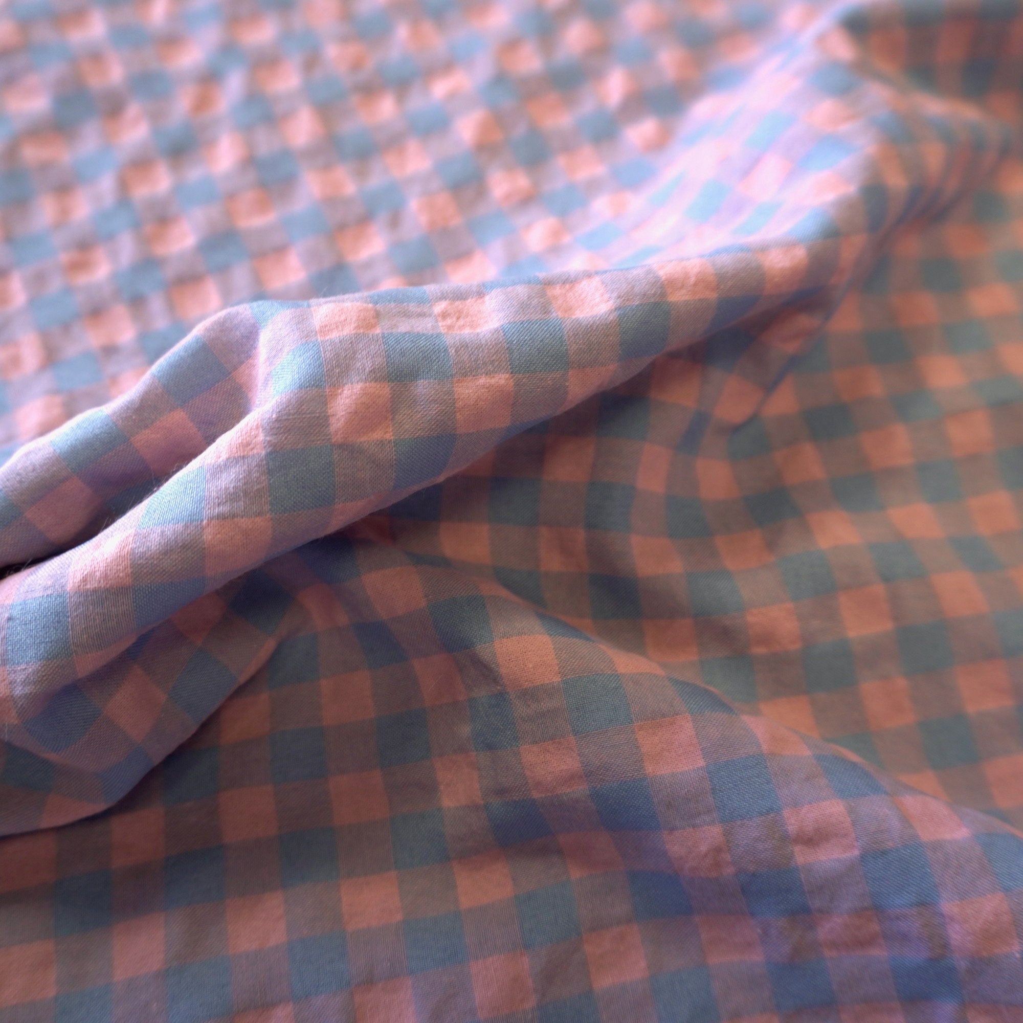 Yarn dyed cotton gingham - blue pink