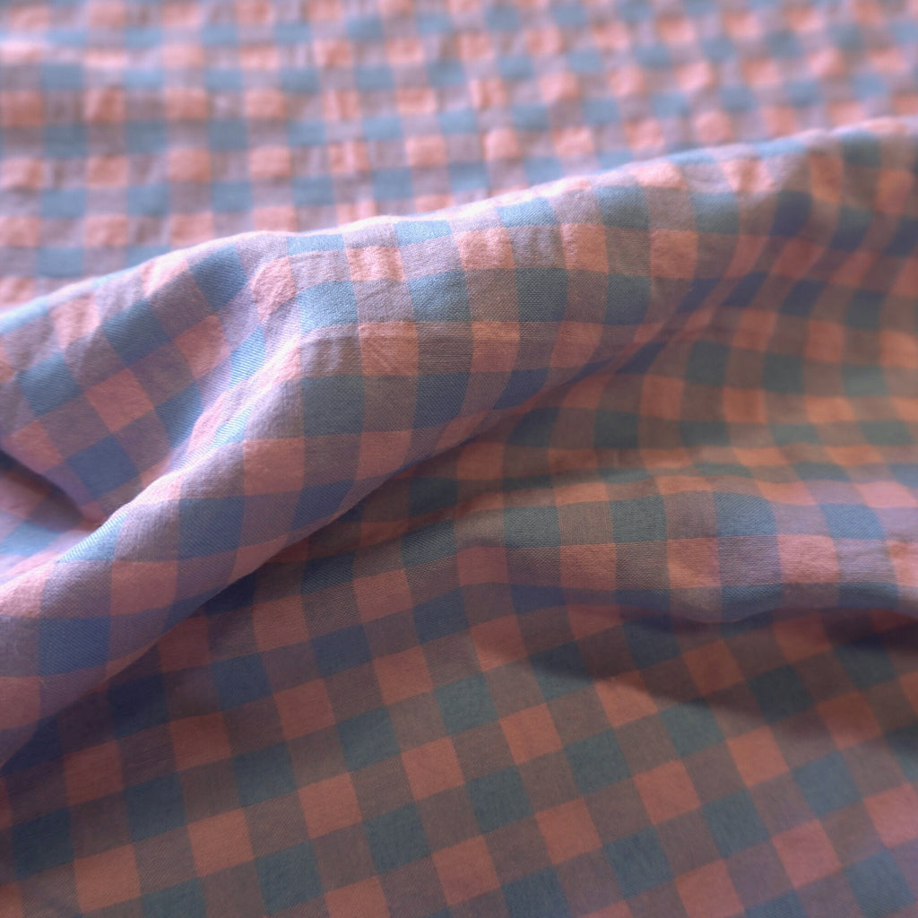 Yarn dyed cotton gingham - blue pink