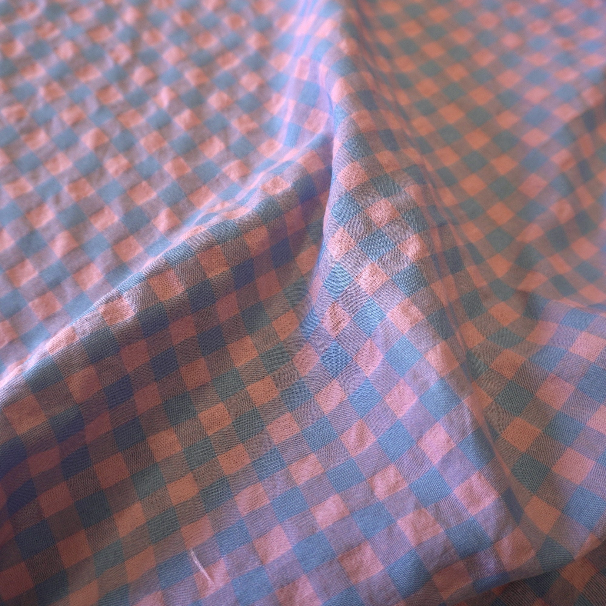 Yarn dyed cotton gingham - blue pink