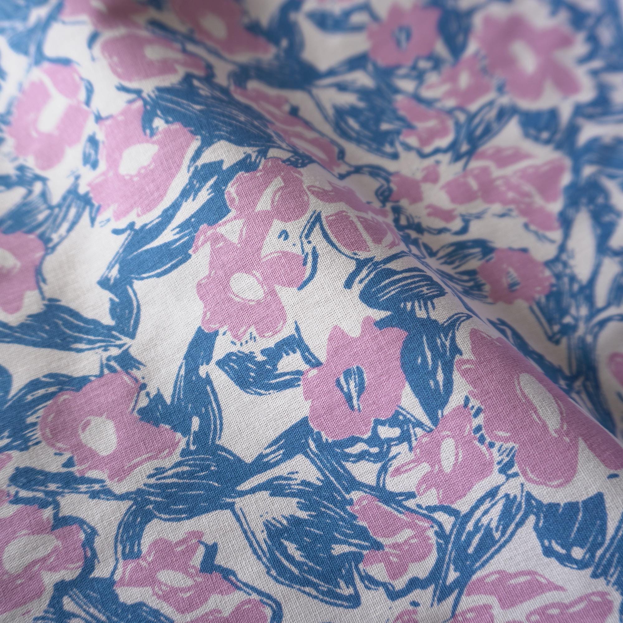 Pink Blossom Breeze cotton poplin fabric