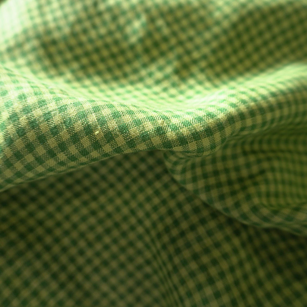 Washed Yarn dyed Linen gingham - Green