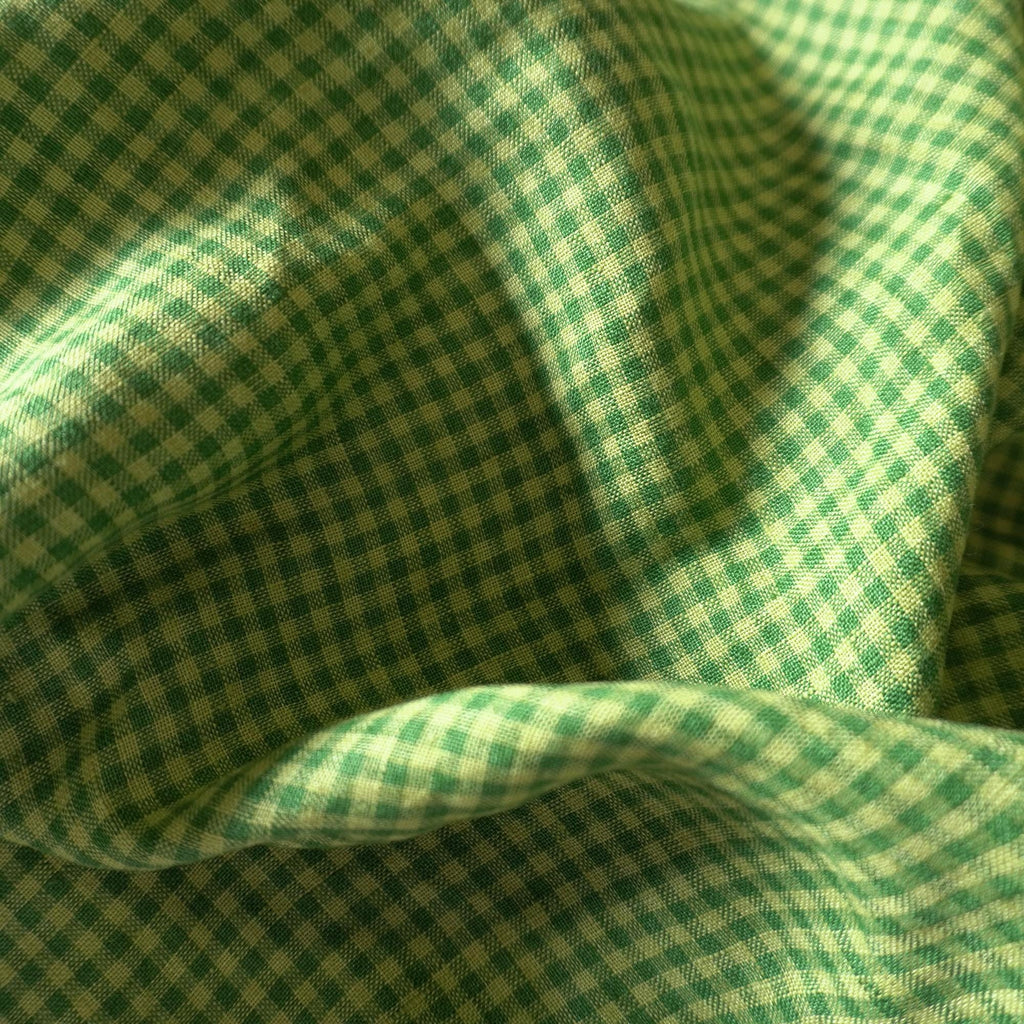 Washed Yarn dyed Linen gingham - Green