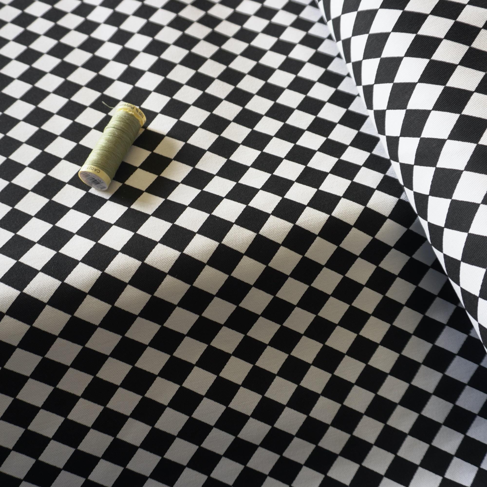 Monochrome Checkerboard Cotton Twill