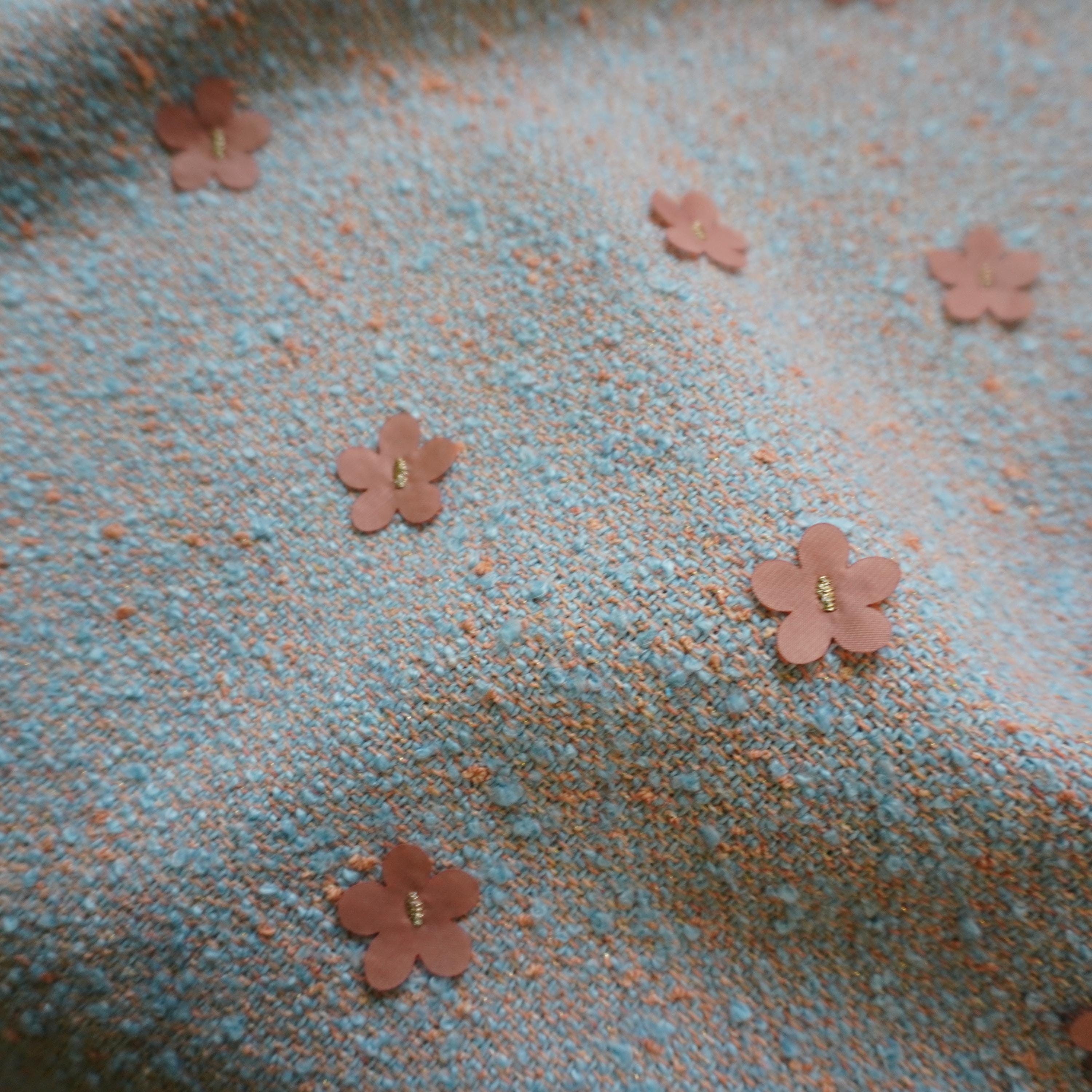 3D wool tweed coating jacquard fabric