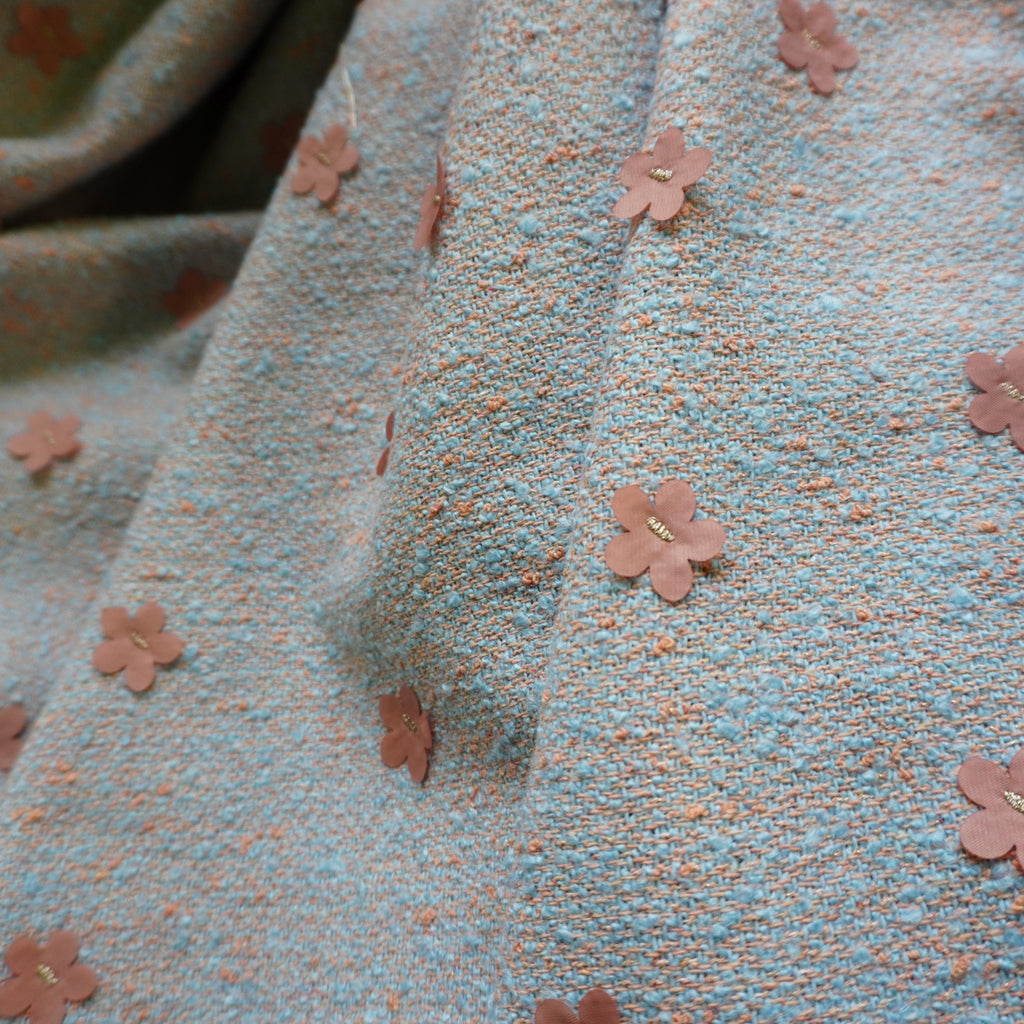 3D wool tweed coating jacquard fabric