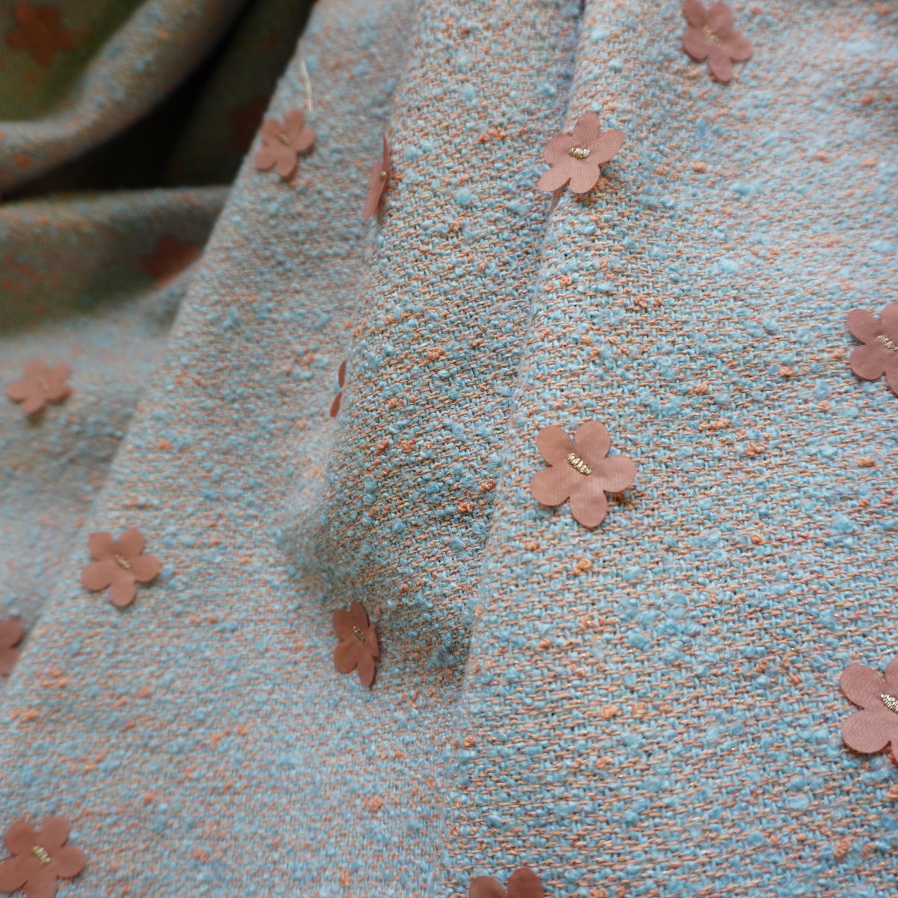 3D wool tweed coating jacquard fabric
