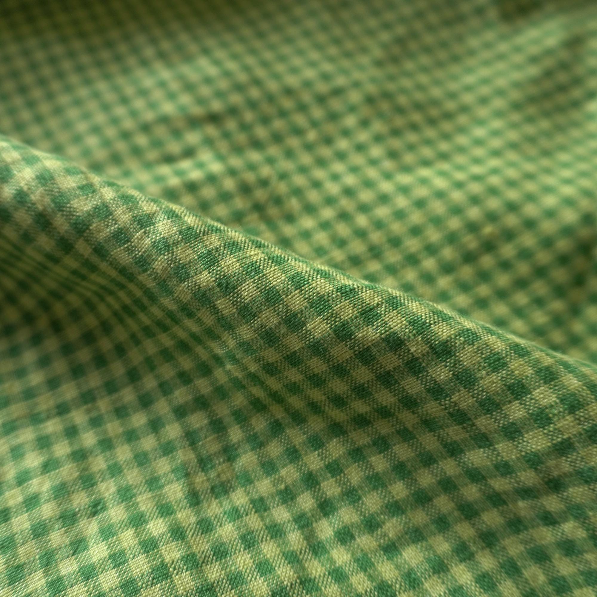 Washed Yarn dyed Linen gingham - Green