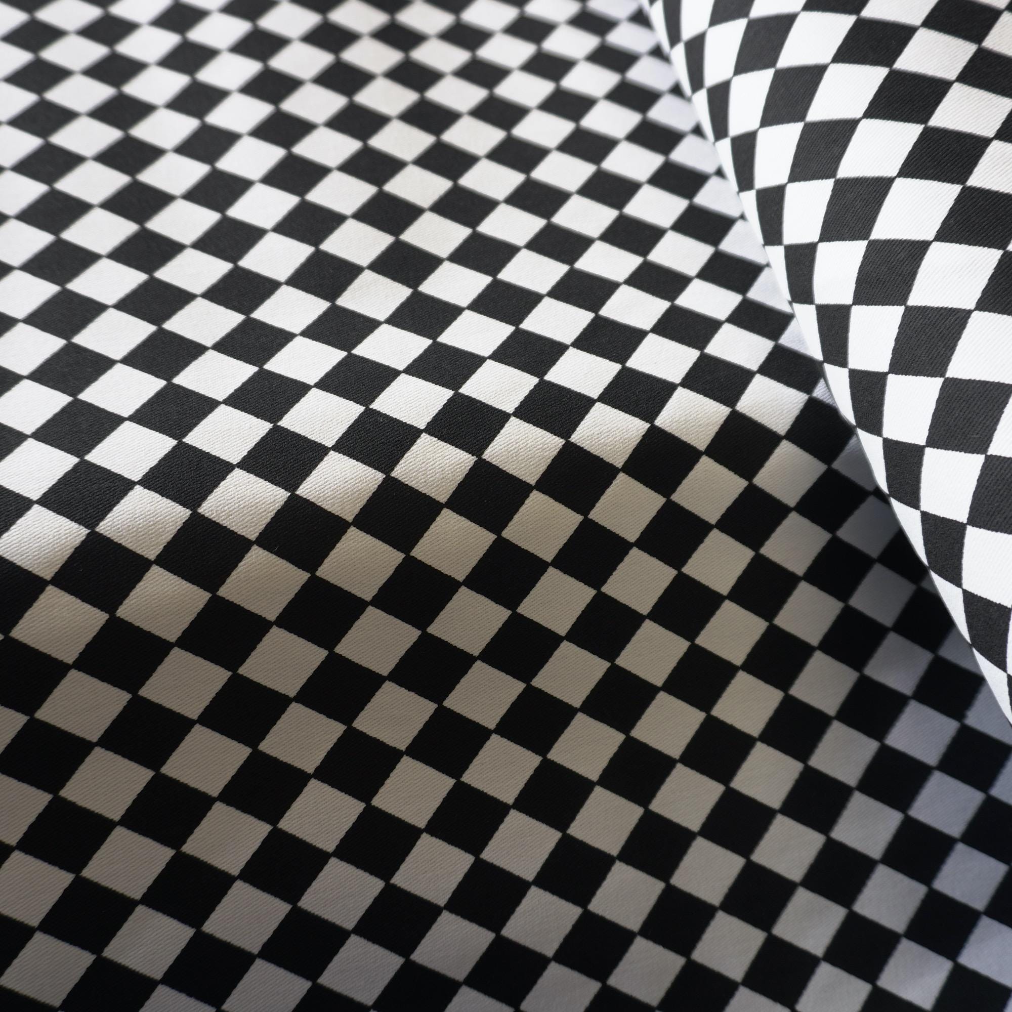 Monochrome Checkerboard Cotton Twill