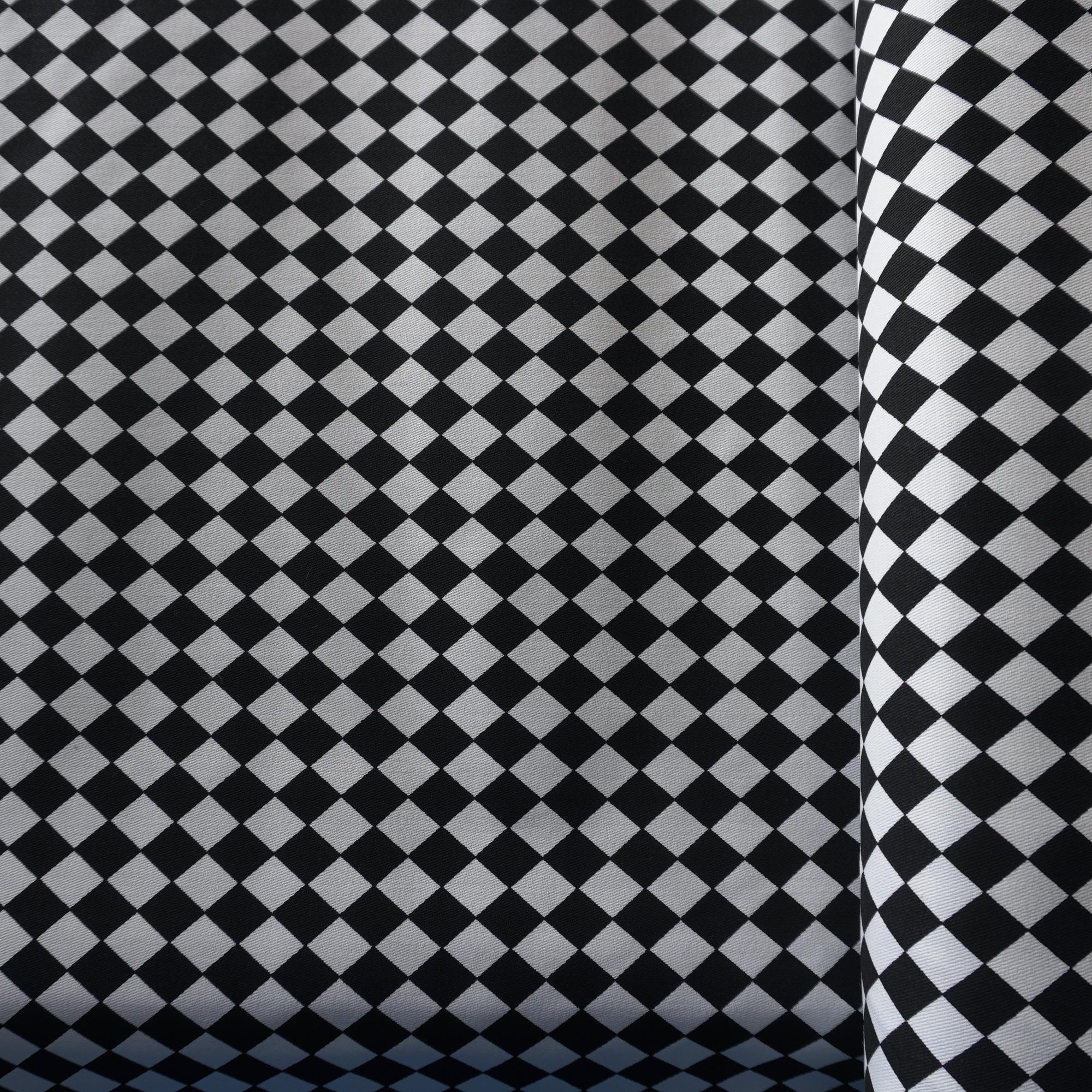 Monochrome Checkerboard Cotton Twill