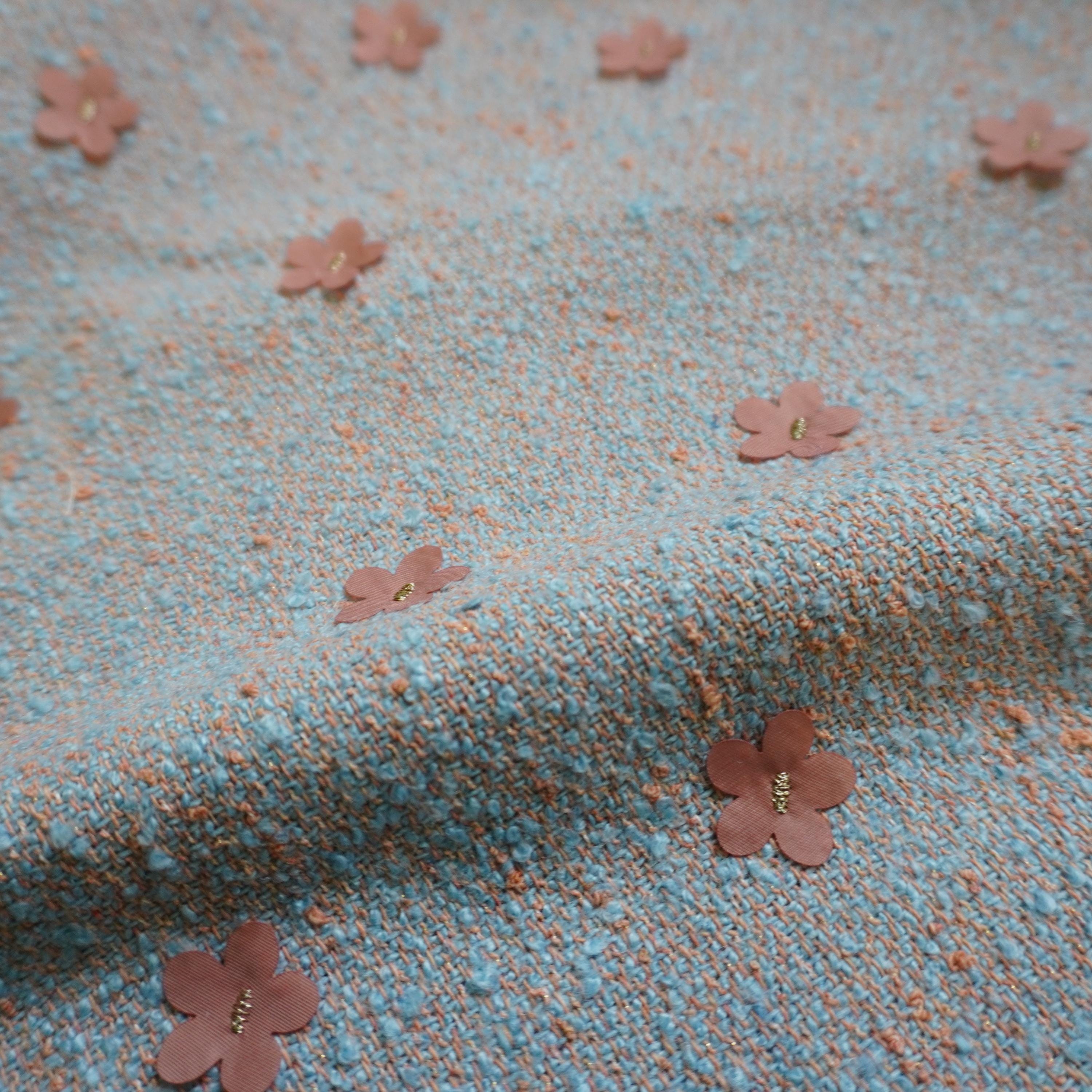 3D wool tweed coating jacquard fabric