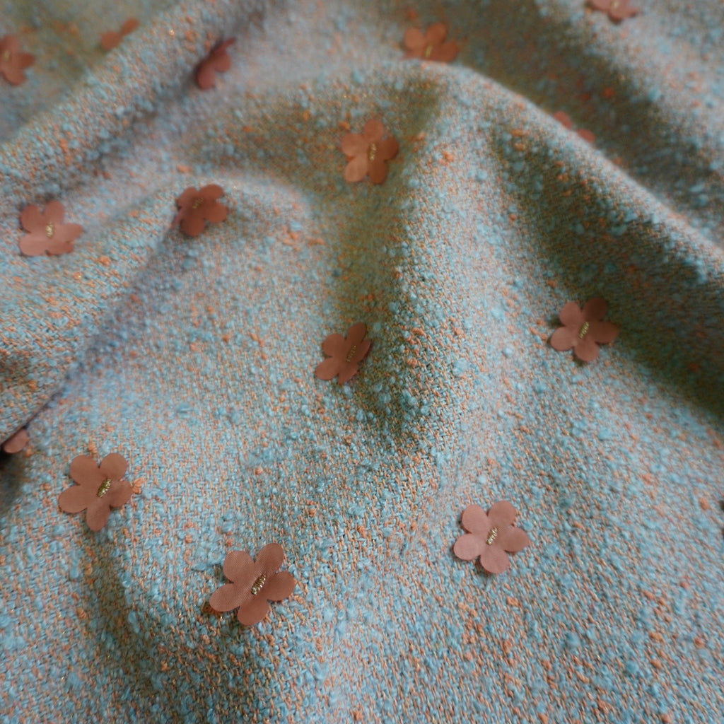 3D wool tweed coating jacquard fabric