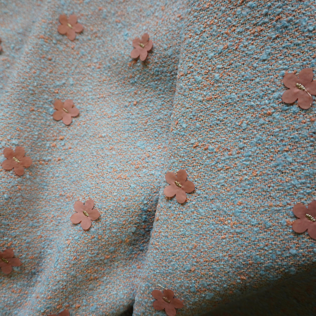 3D wool tweed coating jacquard fabric