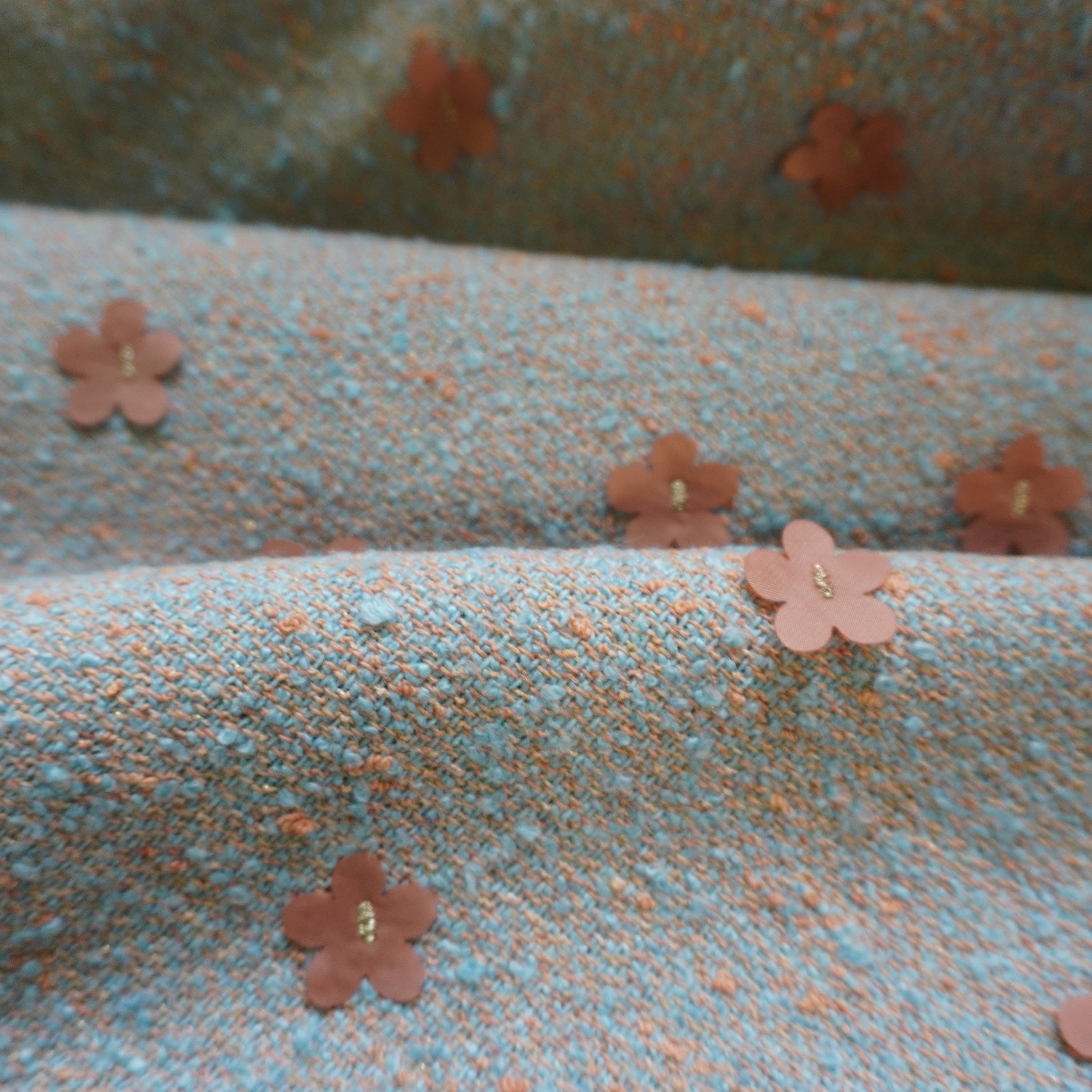 3D wool tweed coating jacquard fabric