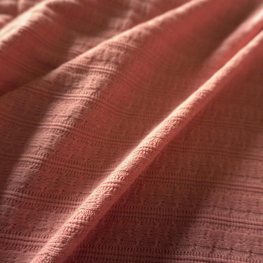 Knitted jacquard cotton fabric – coral