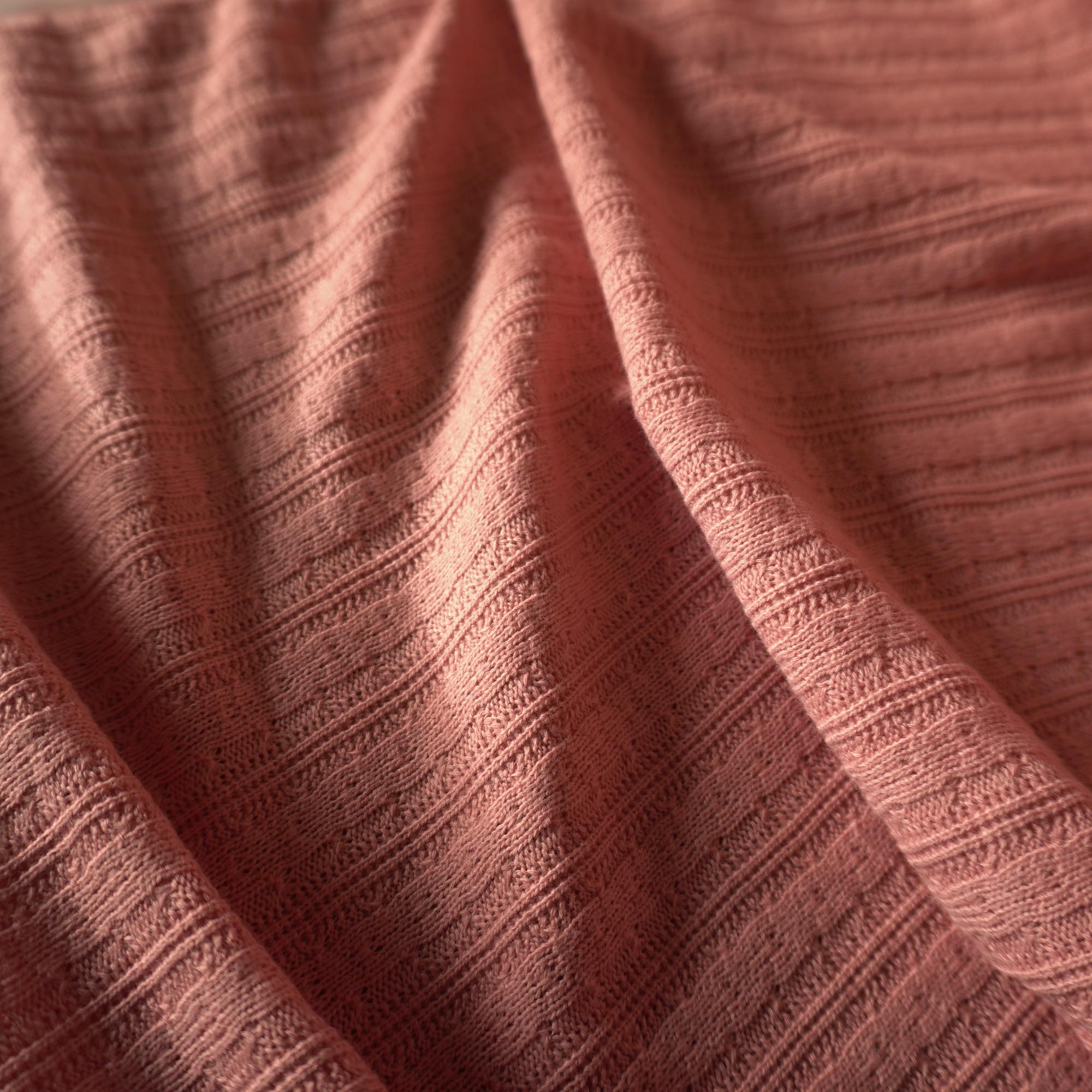 Knitted jacquard cotton fabric – coral