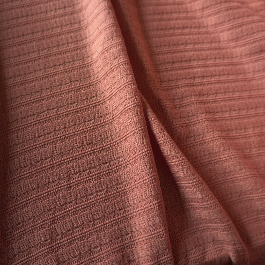 Knitted jacquard cotton fabric – coral
