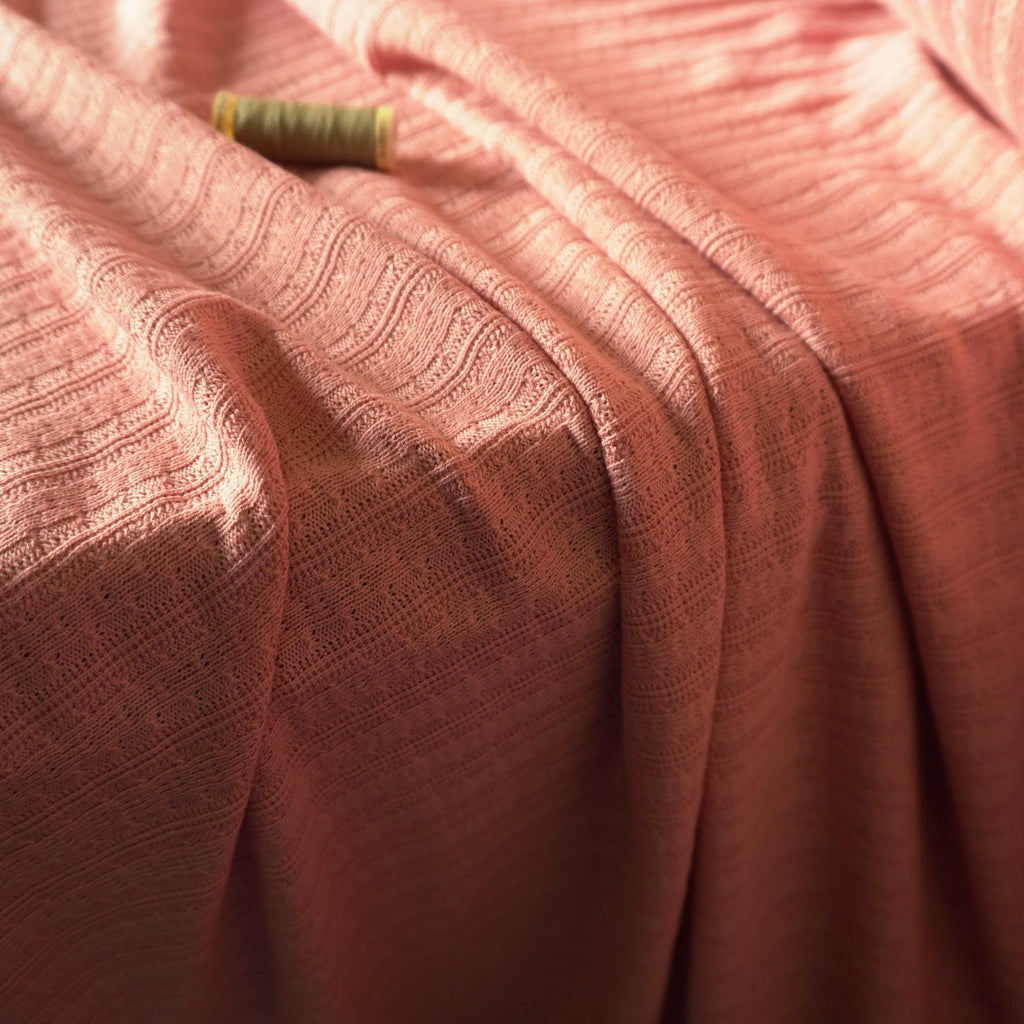Knitted jacquard cotton fabric – coral
