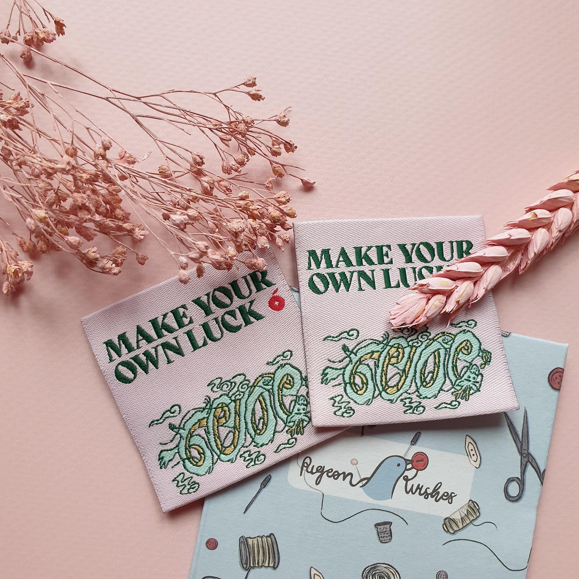 Embroidered Dragon Sewing Labels, Lucky Charm Garment Tags (Pack of 6)