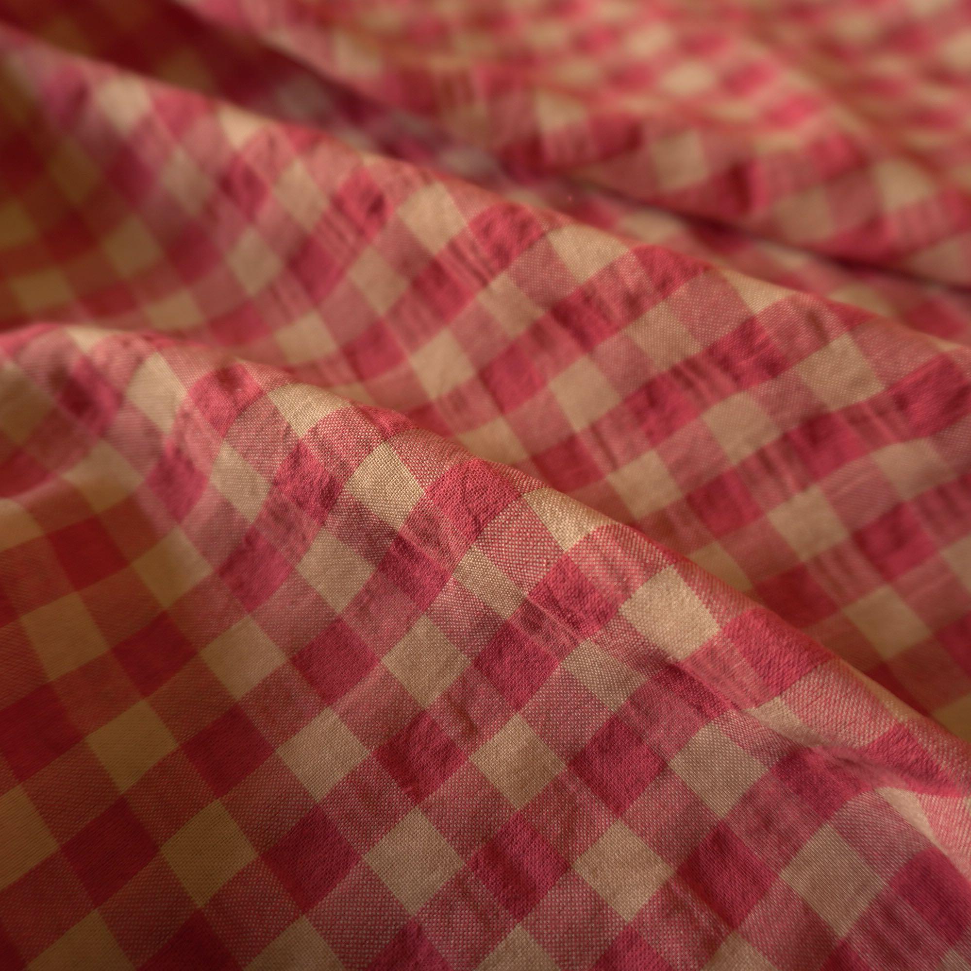 Yarn dyed cotton gingham bubble fabric